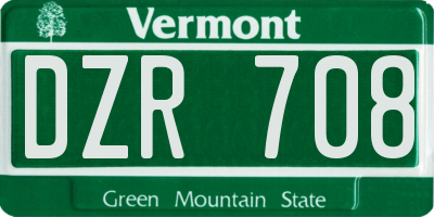 VT license plate DZR708