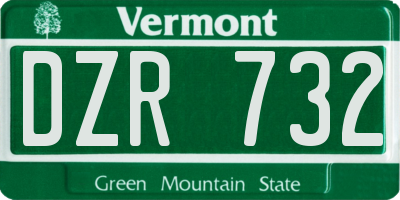 VT license plate DZR732