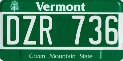 VT license plate DZR736