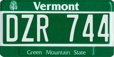VT license plate DZR744