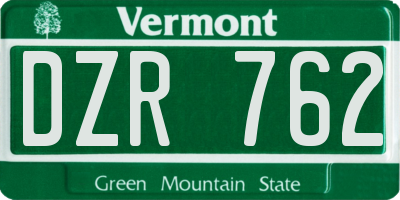 VT license plate DZR762