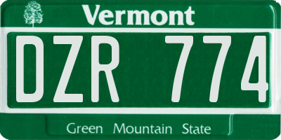 VT license plate DZR774