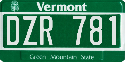 VT license plate DZR781