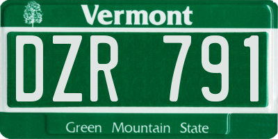 VT license plate DZR791
