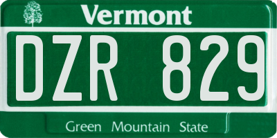 VT license plate DZR829