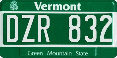 VT license plate DZR832