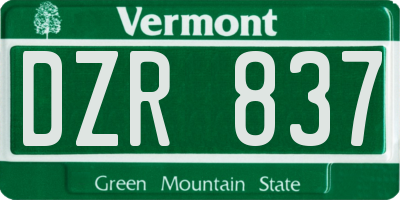 VT license plate DZR837