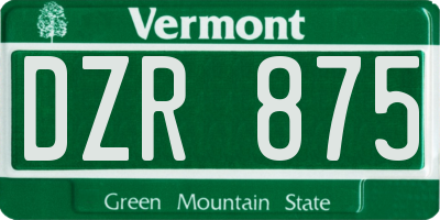 VT license plate DZR875