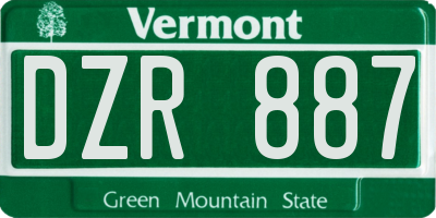 VT license plate DZR887