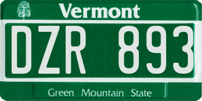 VT license plate DZR893