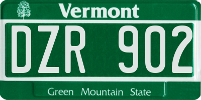 VT license plate DZR902