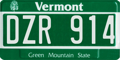 VT license plate DZR914