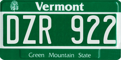 VT license plate DZR922