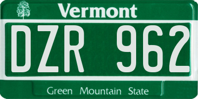 VT license plate DZR962