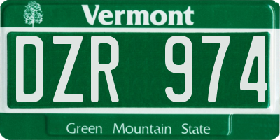 VT license plate DZR974