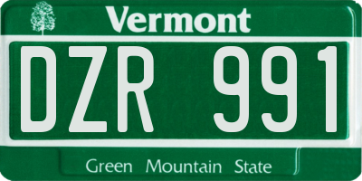 VT license plate DZR991
