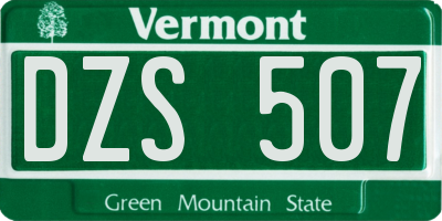 VT license plate DZS507