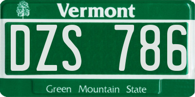 VT license plate DZS786