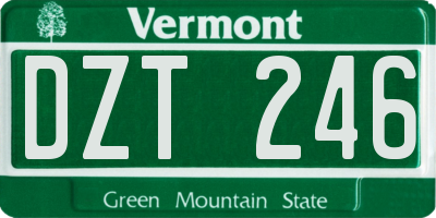 VT license plate DZT246