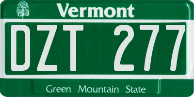 VT license plate DZT277