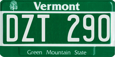 VT license plate DZT290