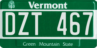 VT license plate DZT467