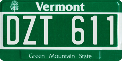 VT license plate DZT611