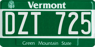 VT license plate DZT725