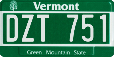 VT license plate DZT751