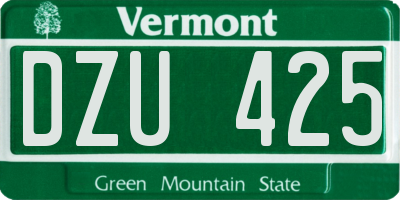 VT license plate DZU425