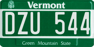 VT license plate DZU544