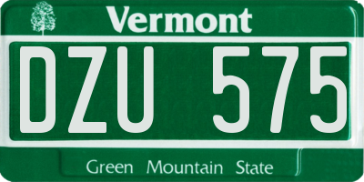 VT license plate DZU575