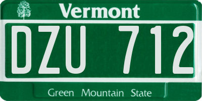 VT license plate DZU712