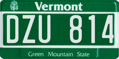 VT license plate DZU814