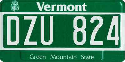 VT license plate DZU824