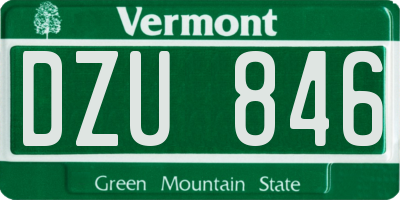 VT license plate DZU846