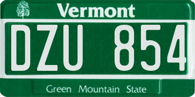 VT license plate DZU854