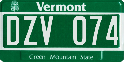 VT license plate DZV074