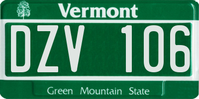 VT license plate DZV106