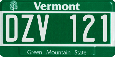 VT license plate DZV121