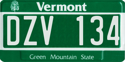 VT license plate DZV134