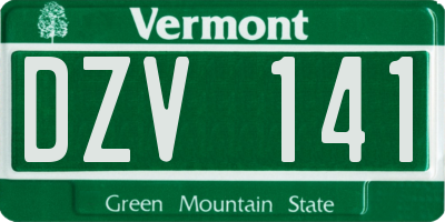 VT license plate DZV141
