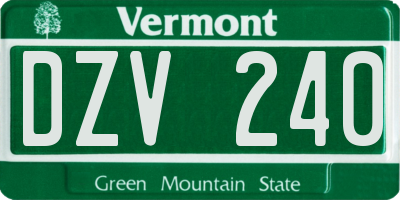 VT license plate DZV240
