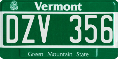 VT license plate DZV356