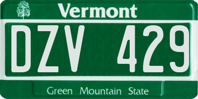 VT license plate DZV429