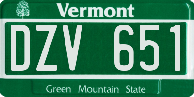 VT license plate DZV651