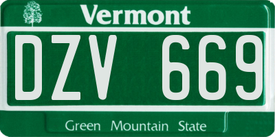 VT license plate DZV669