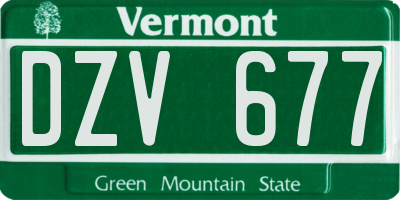 VT license plate DZV677