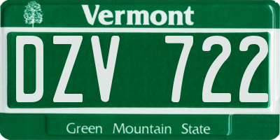 VT license plate DZV722