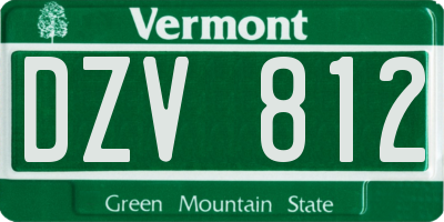 VT license plate DZV812